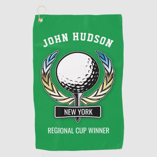 Golf Design mit Wreath Monogram Template Golf Towe Golfhandtuch (Vorderseite)