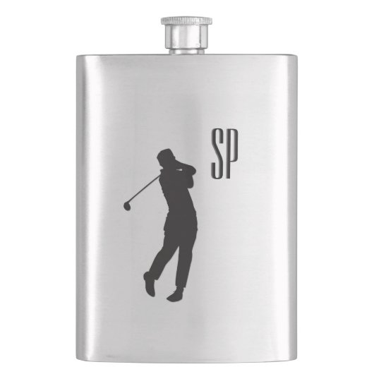 Golf Design Monogramm Flachmann (Vorderseite)