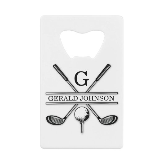 Golf Design Monogramm Vorlage Kreditkartenflasche  Geldbeutel Flaschenöffner (Vorderseite)