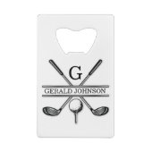 Golf Design Monogramm Vorlage Kreditkartenflasche  Geldbeutel Flaschenöffner (Rückseite)