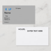 GOLF-DESIGN VISITENKARTE (Vorne/Hinten)