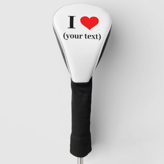 Golf Detiver Cover - Custom I heart (dein Text) Golf Headcover (Vorderseite)