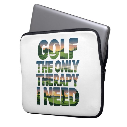 Golf die einzige Therapie, Trendy Laptopschutzhülle (Vorderseite Links)