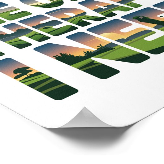 Golf die einzige Therapie, Trendy Poster (Ecke)