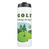 Golf die Geschichte meines Lebens lustig Thermosbecher (Vorderseite)