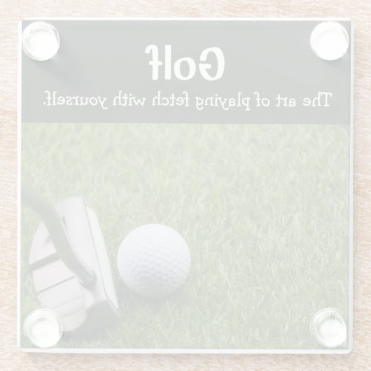 Golf. Die Kunst, mit sich selbst zu spielen. Glasuntersetzer (Rückseite)