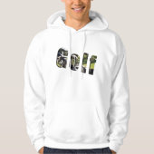 Golf Dimensions Logo, Mens White Hoodie (Vorderseite)