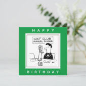 Golf Dinner has Cutlery on Golf Trolley Cartoon Karte (Stehend Vorderseite)