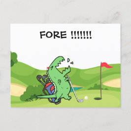 Golf Dinosaurier Golfen Schrei FORE lustigen Golfe Postkarte