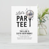 Golf Disco Adult Birthday Party Einladung (Stehend Vorderseite)