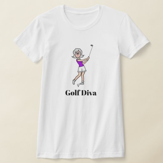 Golf Diva Gray Hair Lady Golfer T - Shirt (Ablage )