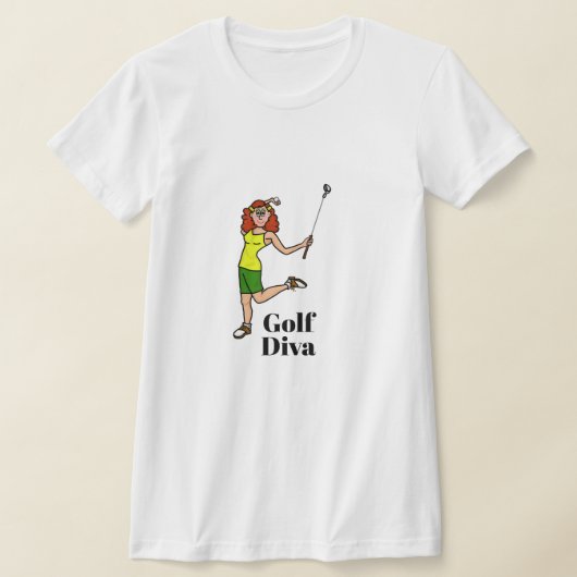 Golf Diva Red Head Auburn T - Shirt Golfer (Ablage )