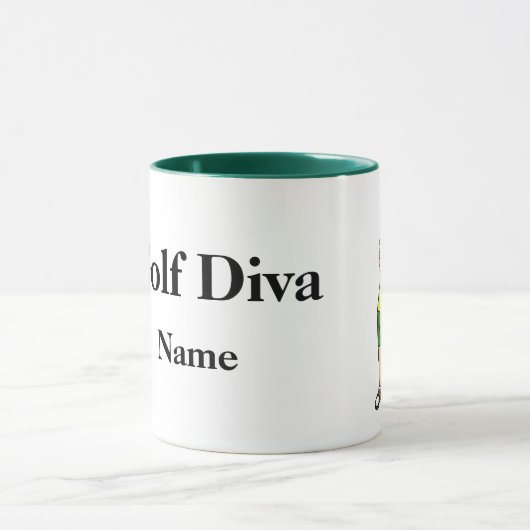 Golf Diva Red Hiar Woman Golfer Tasse (Zentrum)