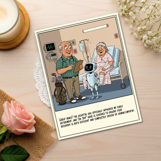Golf Doctor Introduces Robot Assistant Get Well Postkarte