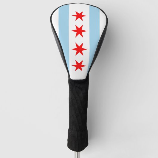 Golf Driver Cover mit Flag Chicago, USA Golf Headcover (Vorderseite)