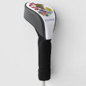 Golf Driver Cover mit Flag Illinois, USA Headcover (angewinkelt)