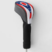 Golf Driver Cover mit Flag Ohio Staat, USA Headcover (angewinkelt)