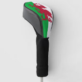 Golf Driver Cover mit Flag Wales, UK Headcover (angewinkelt)