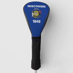 Golf Driver Cover mit Flag Wisconsin Staat Headcover
