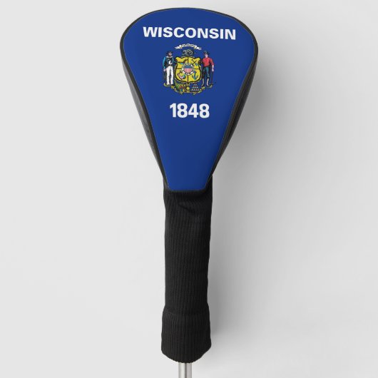 Golf Driver Cover mit Flag Wisconsin Staat Headcover (Vorderseite)