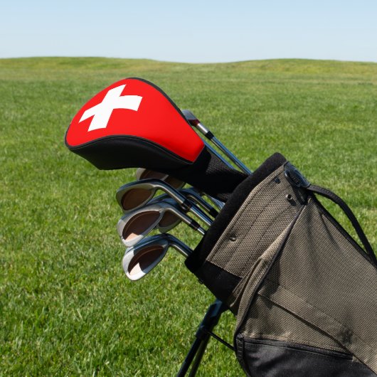 Golf Driver Cover mit Flagge der Schweiz Golf Headcover (In SItu)