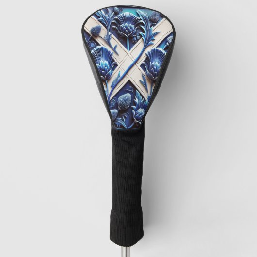 Golf Driver Cover mit Scottish Thistles Design Golf Headcover (Vorderseite)