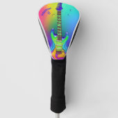 Golf Driver Cover Neon Guitar Boho Design Golf Headcover (Vorderseite)