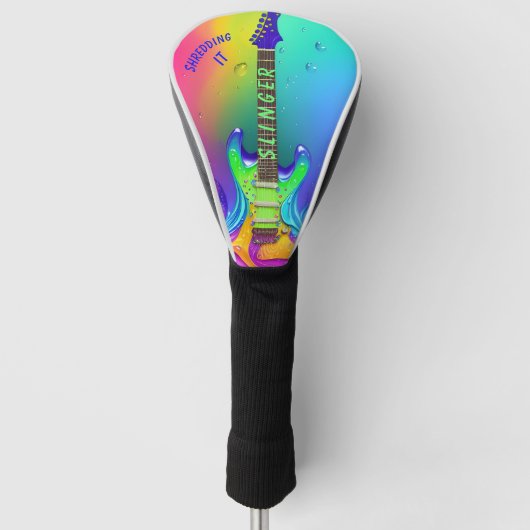 Golf Driver Cover Neon Guitar Boho Design Golf Headcover (Vorderseite)