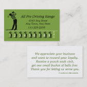Golf Driving Range - Customer Loyalty Punch Card Treuekarte (Vorne/Hinten)