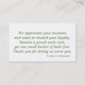 Golf Driving Range - Customer Loyalty Punch Card Treuekarte (Rückseite)