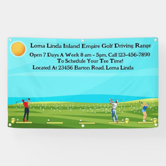 Golf Driving Range Landschaftlich anpassen Banner (Horizontal)