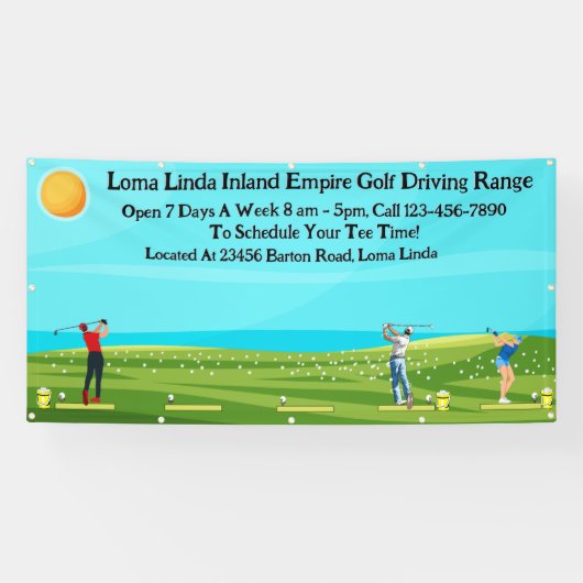 Golf Driving Range Landschaftlich anpassen Banner (Horizontal)