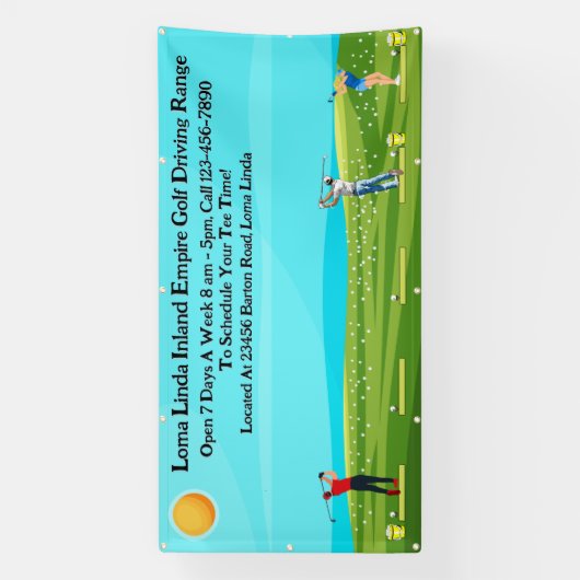 Golf Driving Range Landschaftlich anpassen Banner (Vertikal)