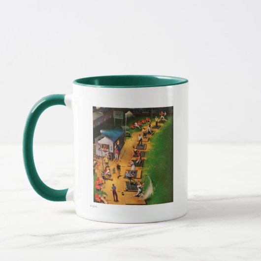 Golf Driving Range von John Falter Tasse (Links)