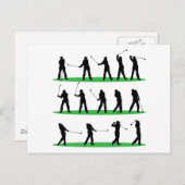 Golf Driving Sequence Postkarte (Vorne/Hinten)
