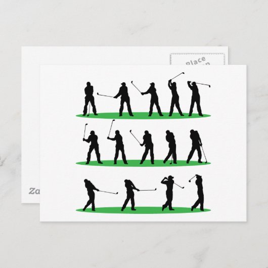 Golf Driving Sequence Postkarte (Vorne/Hinten)