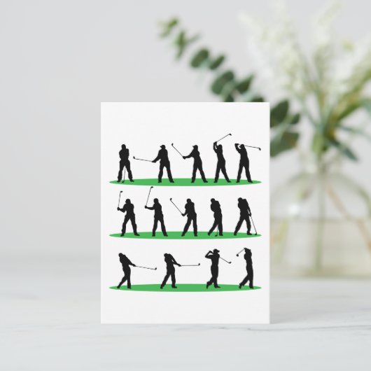 Golf Driving Sequence Postkarte (Stehend Vorderseite)