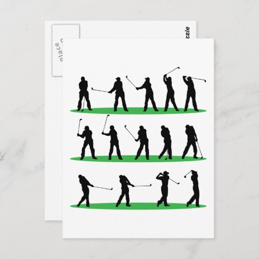 Golf Driving Sequence Postkarte (Vorne/Hinten)