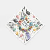 Golf Easter eggs balls and flower and equipment Serviette (Ecke)