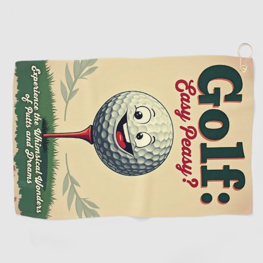 Golf: Easy Peasy? Golfhandtuch (Horizontal)