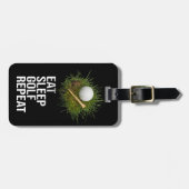 Golf Eat Sleep Golf Wiederholung Gepäckanhänger (Vorderseite horizontal)