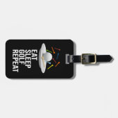 Golf Eat Sleep Golf Wiederholung Gepäckanhänger (Vorderseite horizontal)