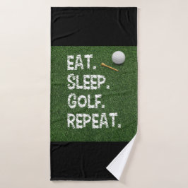 Golf Eat Sleep Golf Wiederholung mit Putter und Ba Badehandtuch