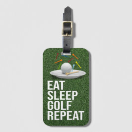 Golf Eat Sleep Golf Wiederholung mit Putter und Ba Gepäckanhänger