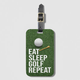 Golf Eat Sleep Golf Wiederholung mit Putter und Ba Gepäckanhänger