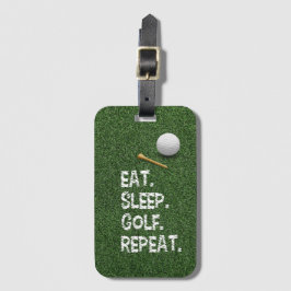 Golf Eat Sleep Golf Wiederholung mit Putter und Ba Gepäckanhänger