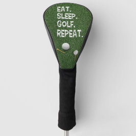 Golf Eat Sleep Golf Wiederholung mit Putter und Ba Headcover