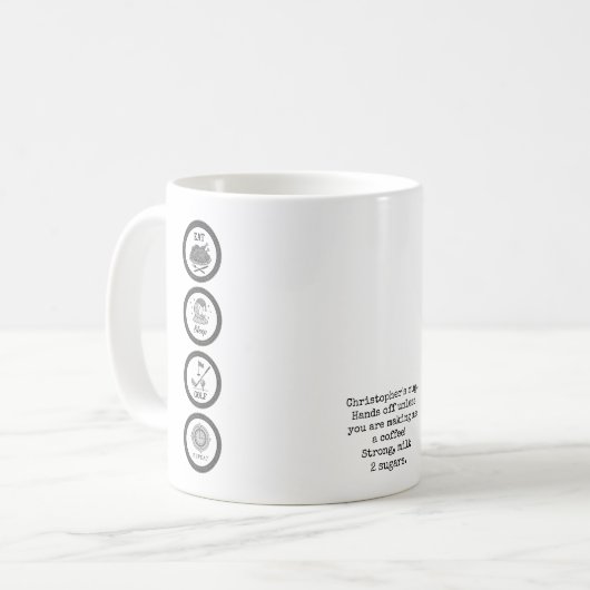 Golf Eat Sleep Repeat Golfer Personalized Kaffeetasse (Vorderseite Links)