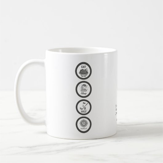 Golf Eat Sleep Repeat Golfer Personalized Kaffeetasse (Links)