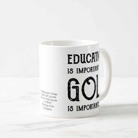 Golf Education Golfer Personalized Kaffeetasse (VorderseiteRechts)